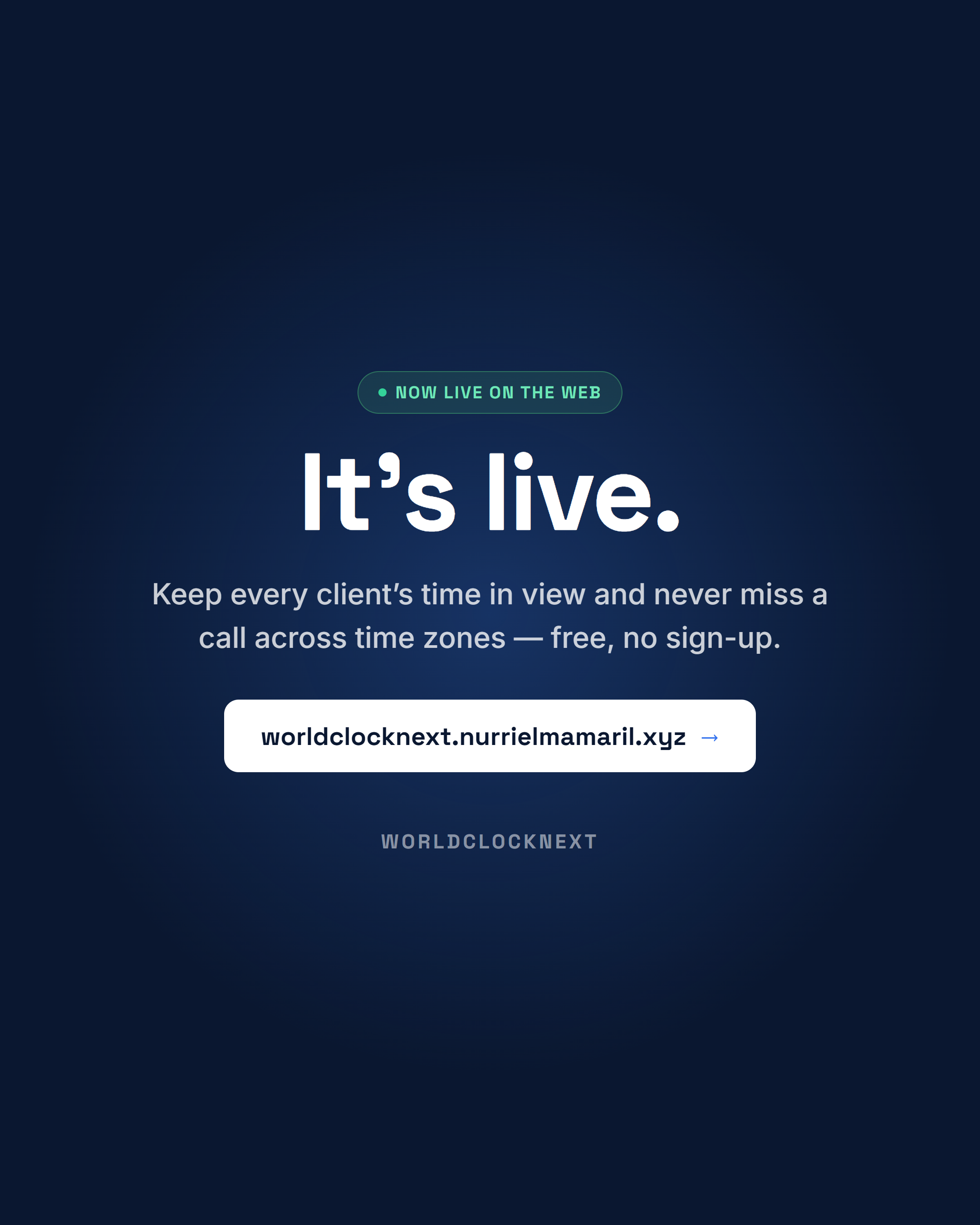 It's live — worldclocknext.nurrielmamaril.xyz